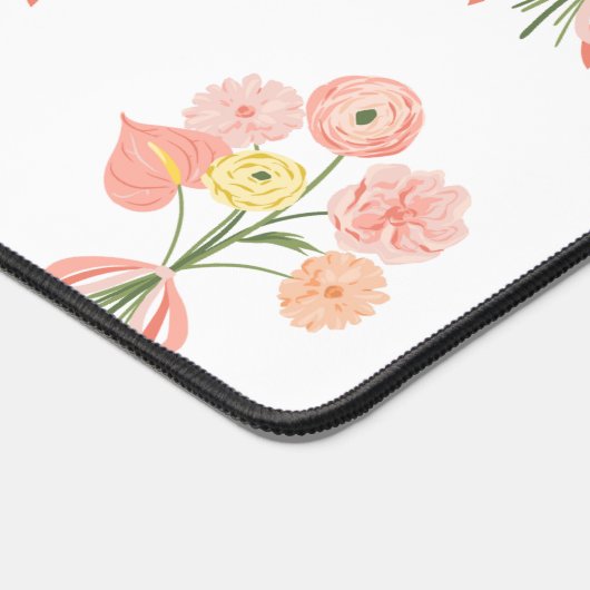 水色名門私立校風のフローラブーケ デスクマット (コーナー)