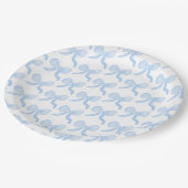 水色名門私立校風のブルー弓 ペーパープレート (アングル)