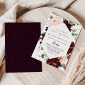 水色図解入りの、写真付きの秋フローラスペインの結婚の 招待状