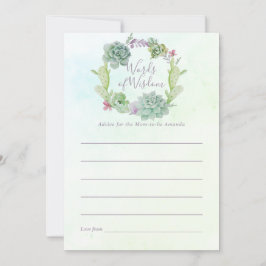 水色多肉乳児シャワーママアドバイス アドバイスカード