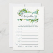 水色多肉少年ベビー予測ゲーム 招待状 (正面)