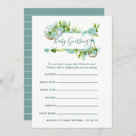 水色多肉少年ベビー予測ゲーム 招待状