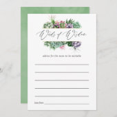 水色多肉幾何ベビーシャワーアドバイス アドバイスカード (正面/裏面)