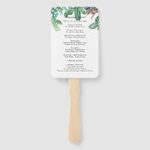 水色多肉性サボテンフローラ結婚式 プログラム ハンドファン (裏面)