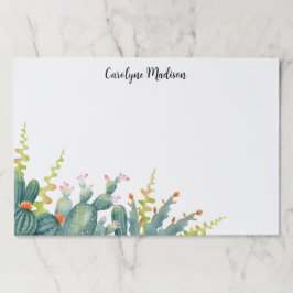 水色多肉性サボテン名前をカスタムする紙パッド ペーパーパッド