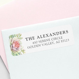 水色多肉性サボテン大差出人住所 ラベル