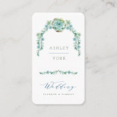 水色多肉性フローラ庭園の結婚式プランナー 名刺 (正面)