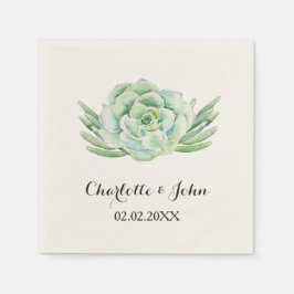 水色多肉性フローラ結婚ナプキン