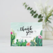 水色多肉性ブライダルシャワーフラットサンキュービシャーン ポストカード (スタンド正面)