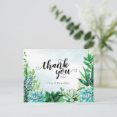水色多肉性ブライダルシャワーフラットサンキュービシャーン ポストカード (スタンド正面)