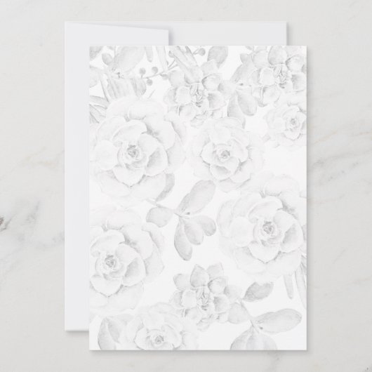 水色多肉性プラムバラ結婚ズ 招待状 (裏面)