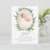 水色多肉性出産発表フォトカード 案内状 (スタンド正面)