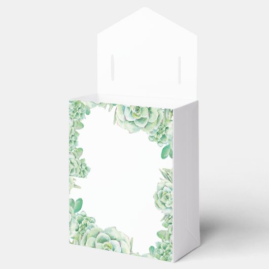 水色多肉性結婚式の引き出物箱 フェイバーボックス (オープン)