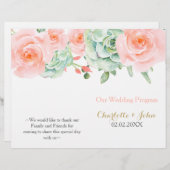 水色多肉性赤面フローラエレガントな結婚式 (正面/裏面)