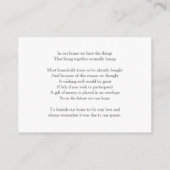 水色多肉性赤面フローラエレガントな結婚式 エンクロージャーカード (裏面)