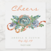 水色多肉星団 ワインラベル (シングルラベル)