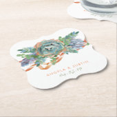 水色多肉株結婚団 ペーパーコースター (アングル)