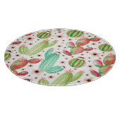 水色多肉植物、サボテンのシームレスなパターン。 カッティングボード (角)