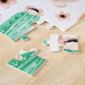 水色多肉植物、サボテンのシームレスなパターン。 ジグソーパズル (側面)