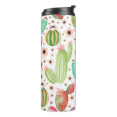 水色多肉植物、サボテンのシームレスなパターン。 タンブラー (回転左)