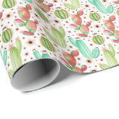 水色多肉植物、サボテンのシームレスなパターン。 ラッピングペーパー (ロールコーナー)