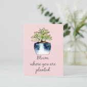 水色多肉汁及び引用文 ポストカード (スタンド正面)