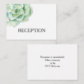 水色多肉結婚式招待状 エンクロージャーカード (正面/裏面)