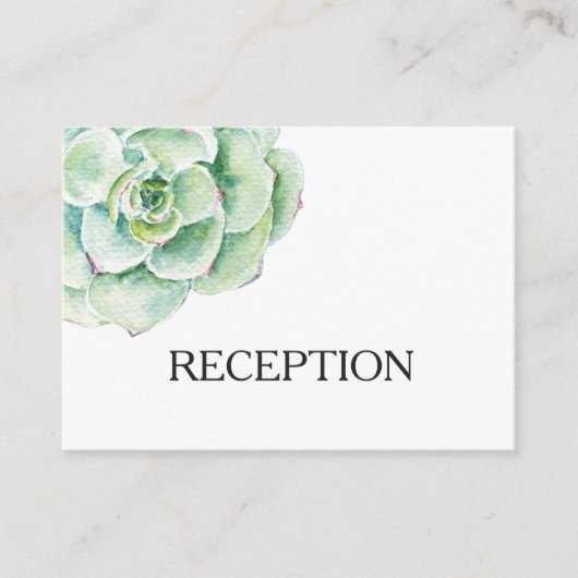 水色多肉結婚式招待状 エンクロージャーカード (正面)