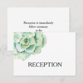 水色多肉結婚式招待状 エンクロージャーカード (正面/裏面)