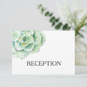 水色多肉結婚式招待状 エンクロージャーカード (スタンド正面)
