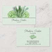 水色多肉質サボテン 名刺 (正面/裏面)