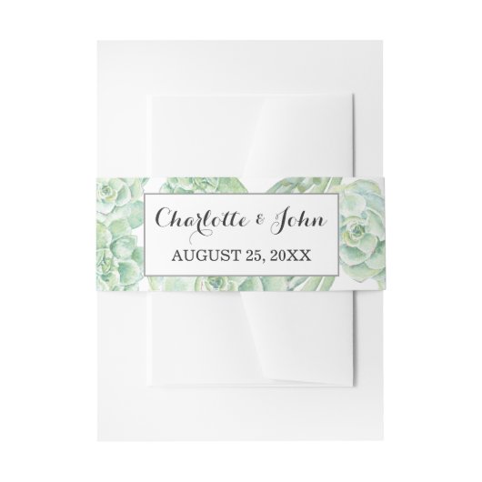 水色多肉質ベリーバンド 招待状ベリーバンド (正面例)