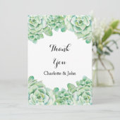 水色多肉質結婚の感謝 サンキューカード (スタンド正面)