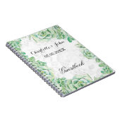 水色多肉質結婚グエストブック ノートブック (右側)