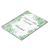 水色多肉質結婚グエストブック ノートブック (左側)