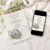 水色多肉質結婚体 招待状