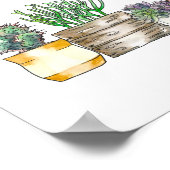 水色多肉質「知識はここに育つ」ポスター ポスター (角)