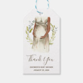 水色妊婦ベビーシャワーありがとうC ギフトタグ (正面)