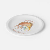 水色幸せイエローサンシャインベビーシャワー ペーパープレート (アングル)