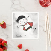 水色幸せスティックボーイレッドケープビューティフル スタンダードカクテルナプキン (インサイチュ)