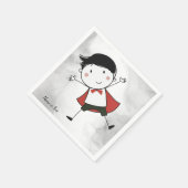 水色幸せスティックボーイレッドケープビューティフル スタンダードカクテルナプキン (角)