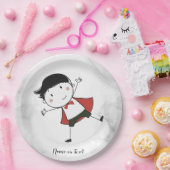 水色幸せスティックボーイレッドケープビューティフル ペーパープレート (パーティー)