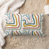 水色幾何学抽象芸術ミニマルモダンSoc ランバークッション (ブランケット)