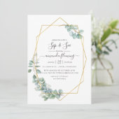 水色幾何学的ユーカリSipと参照 招待状 (スタンド正面)