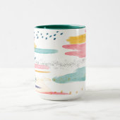 水色幾何学的抽象芸術カスタマイズ マグカップ (中央)