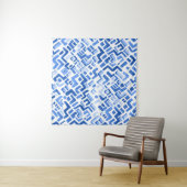 水色幾何学的抽象芸術シームレスパターン タペストリー (インサイチュ(横))