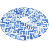 水色幾何学的抽象芸術シームレスパターン ブラッシュドポリエステルツリースカート (アングル)