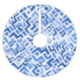 水色幾何学的抽象芸術シームレスパターン ブラッシュドポリエステルツリースカート