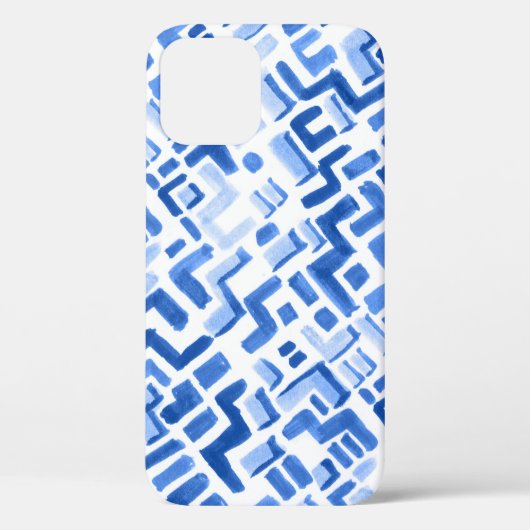 水色幾何学的抽象芸術シームレスパターン Case-Mate iPhoneケース (裏面)