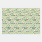 水色建築トラックトラクタクレーン ラッピングペーパーシート (正面)